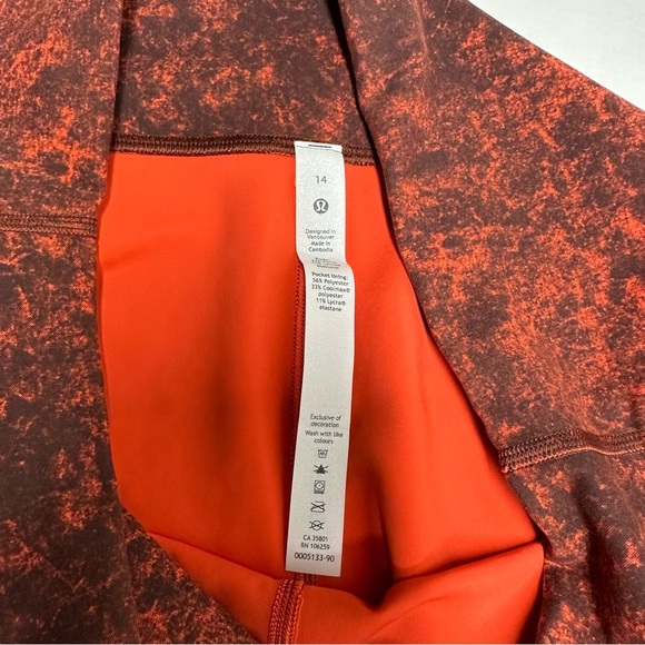 Lululemon wunder train high rise Women's Red/ black Leggings size 14 - Picture 8 of 10